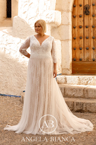 Menyasszonyi ruhák - Angela Bianca Amorosa plus size - Pécs - Prende Szalon